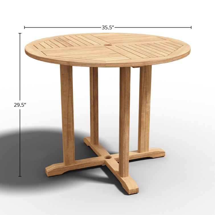 Wooden circular garden discount table